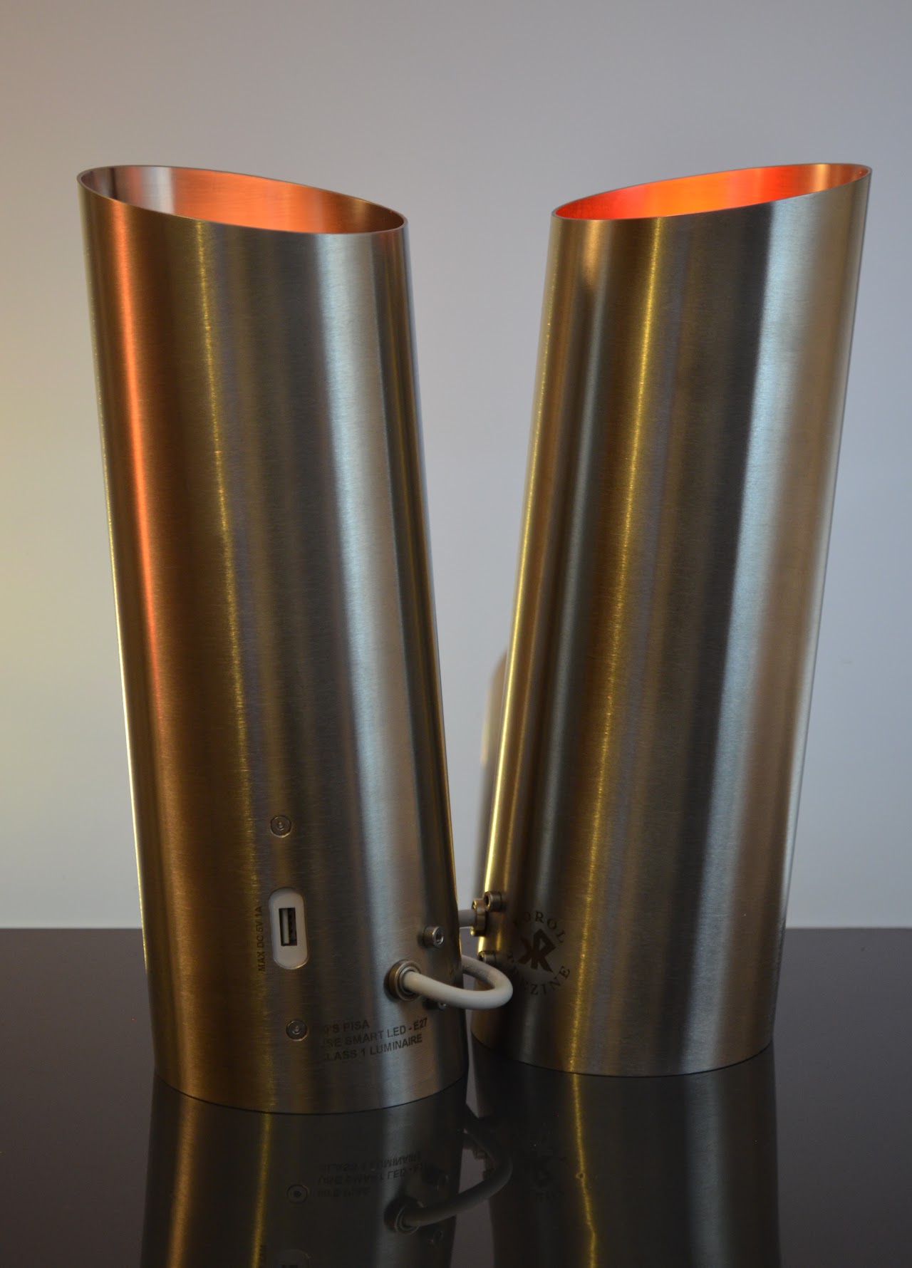90`s Pisa luminaire with warm copper interior
